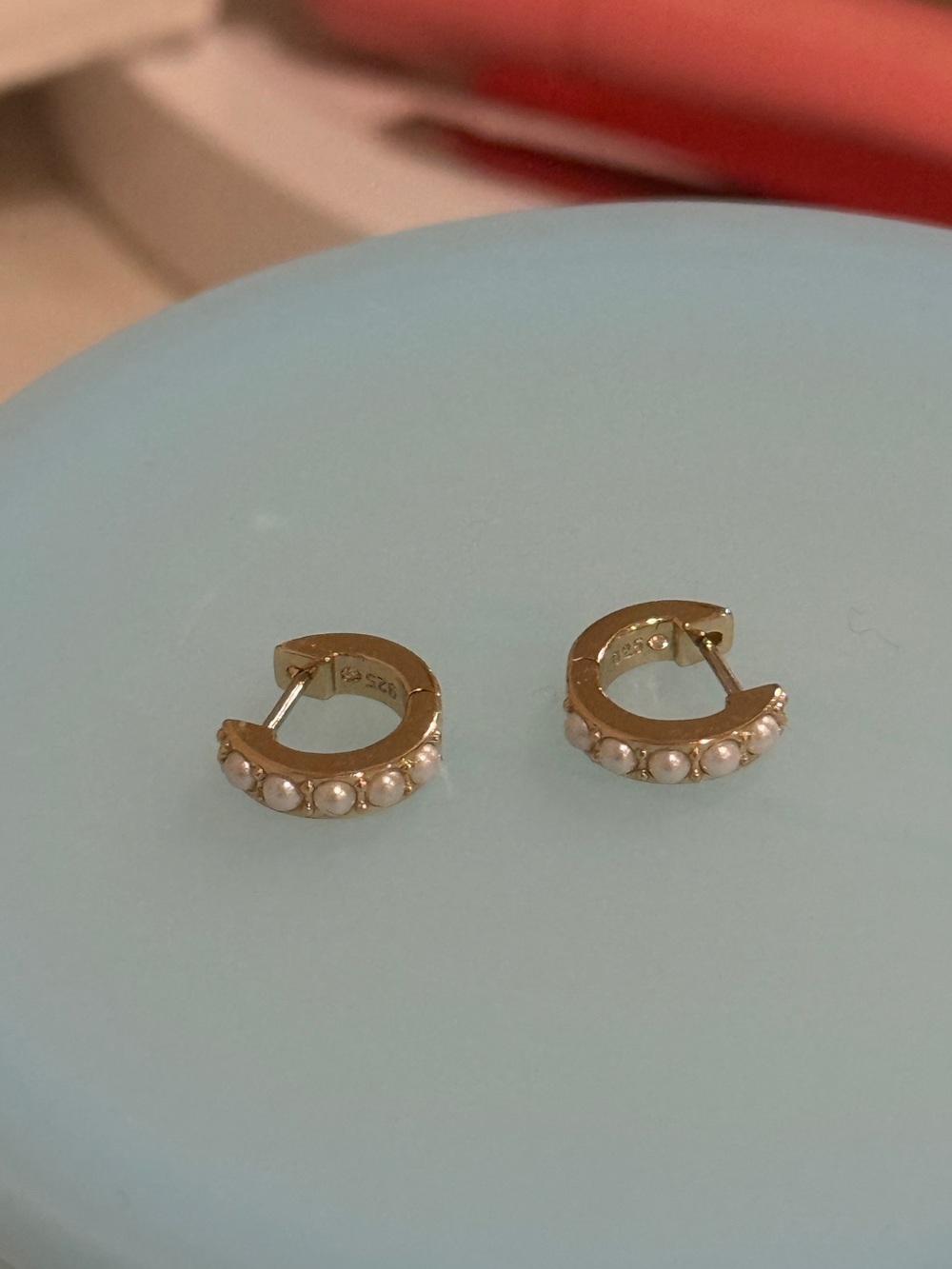 Ana Luisa Pearl Huggie Earrings and - Picture 4 of 5